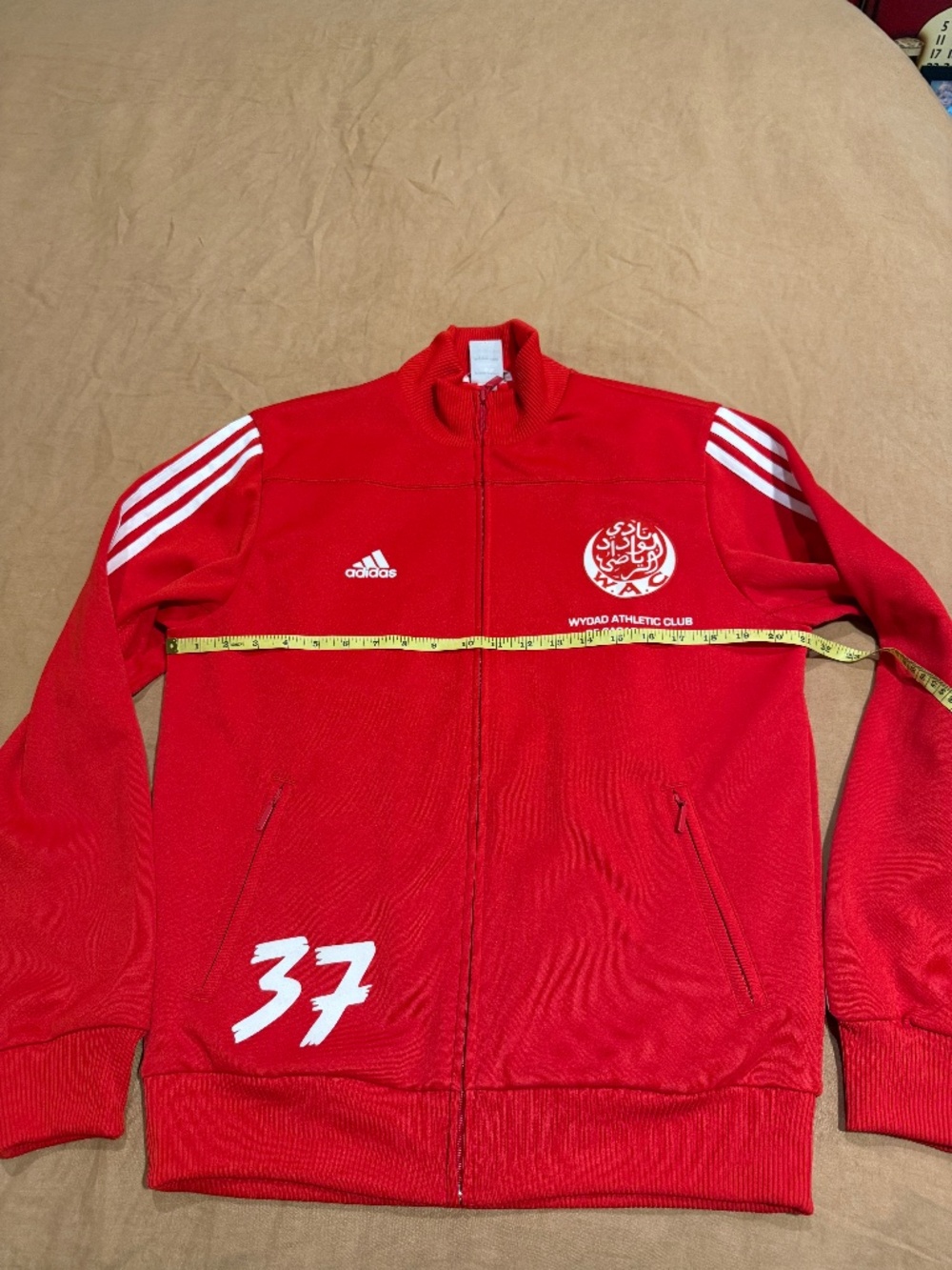 Vintage Adidas Originals Wydad Athletic Club Track Jacket, Red, Men's Medium